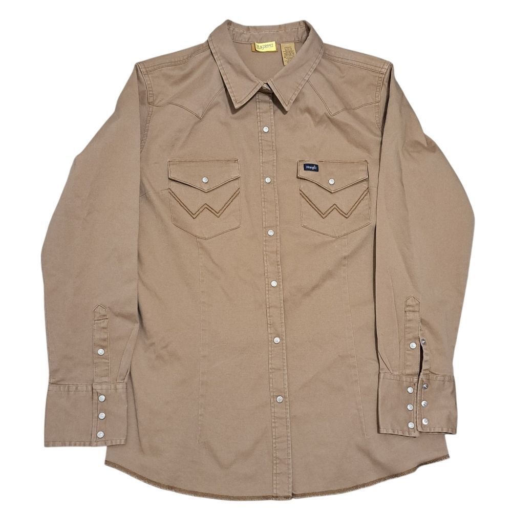 Wrangler Women's Long Sleeve Western Snap With Front Back Yokes Y2K Cowgirl Larg
